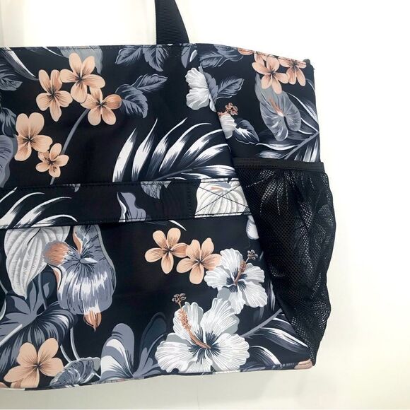 Esvan NEW Black Tropical Print Duffle Tote Beach Gym Bag - Picture 12 of 16
